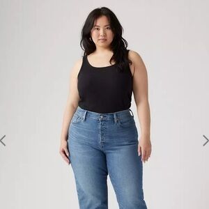 Levi’s Highrise Wedgie Skinny Blue Button Fly Jeans Size 24W Cotton Raw Hem